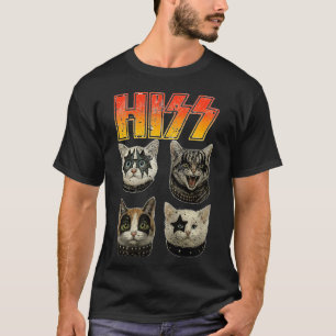 Hiss Cats Rock Kittens Kitty Rocking Music Cat Lov T-Shirt