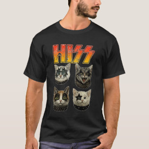 Hiss Cats Rock Kittens Kitty Rocking Music Cat Lov T-Shirt