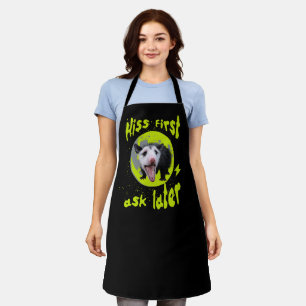 Hiss First Ask Later Funny Opossum Humour Apron