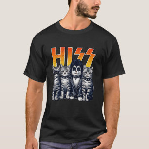 HISS Funny Cat Kittens Lover Hiss Distressed Style T-Shirt