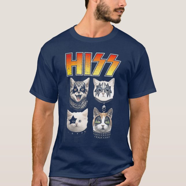 HISS Funny Cat Shirt Hiss Shirt Cat Lover  Hiss (Front)
