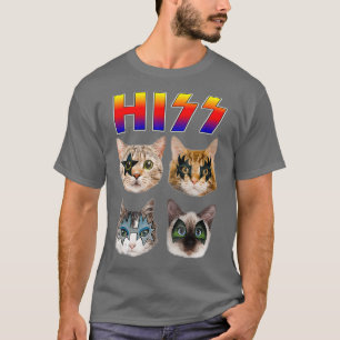 Hiss Funny Cats Kittens Rock Rockin Gift Tee