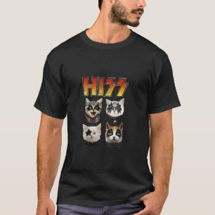 Hiss Funny Cats Kittens Rock Rockin Short Sleeve T-Shirt
