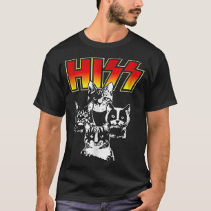 HISS Funny Cute Cat Mum Kitten Cats Lover Rock Gif T-Shirt