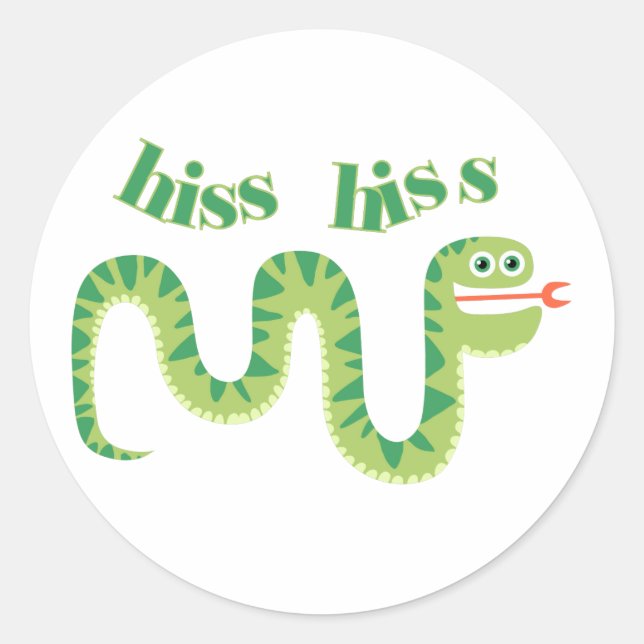 Hiss Hiss Snake Classic Round Sticker (Front)