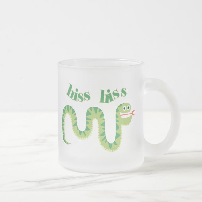 Hiss Hiss Snake Frosted Glass Coffee Mug (Right)
