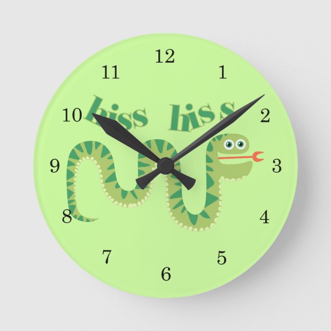 Hiss Hiss Snake Round Clock (Front)