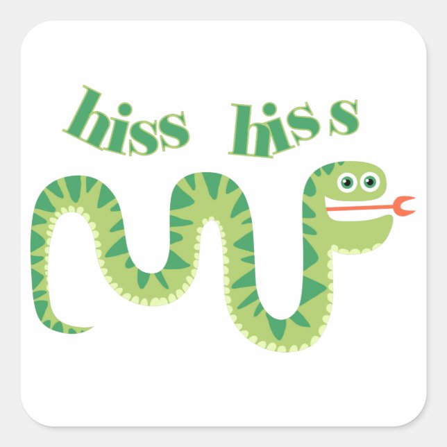 Hiss Hiss Snake Square Sticker (Front)