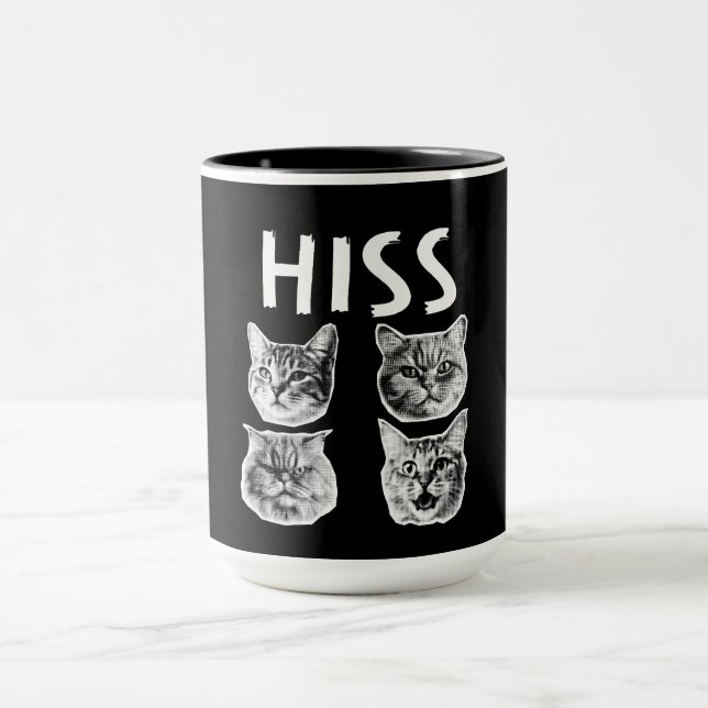 HISS (KISS) cat retro Mug (Center)