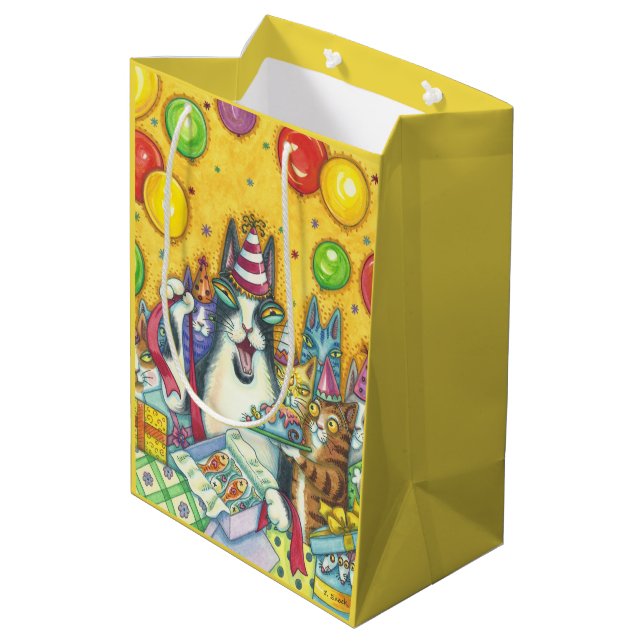 Hiss N' Fitz CAT BIRTHDAY PARTY GIFT BAG (Back Angled)
