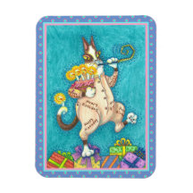 HISS N' FITZ CAT IN BIRTHDAY SUIT, CAKE & CANDLES