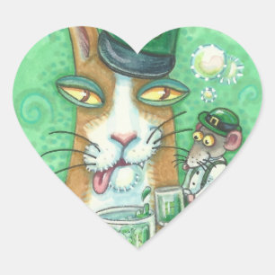 Hiss N' Fitz Cat Rat ST. PATRICK'S DAY STICKERS