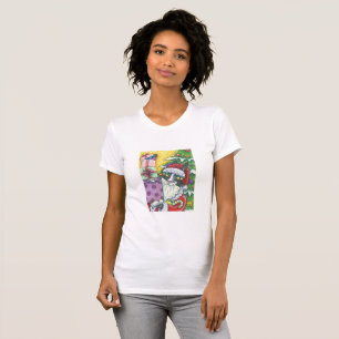 Hiss N' Fitz CAT SANTA CHRISTMAS JERSEY T SHIRT
