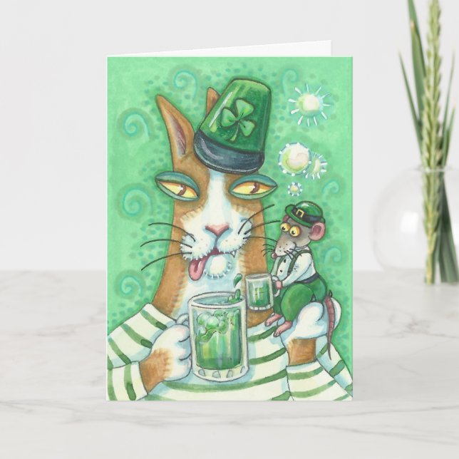 Hiss N' Fitz Cat ST. PATRICK'S DAY CARD *Customise (Front)