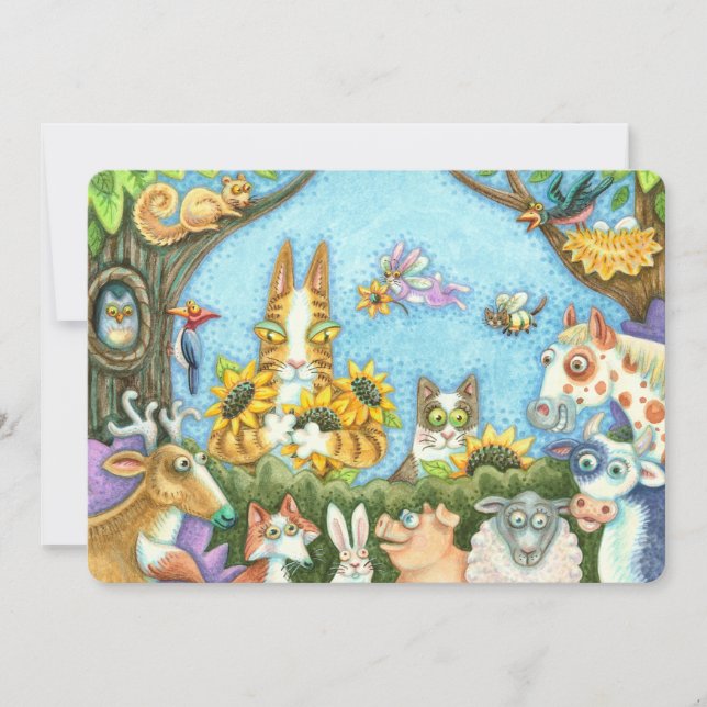 HISS N' FITZ CATS AND MENAGERIE OF FRIENDS CARD (Front)