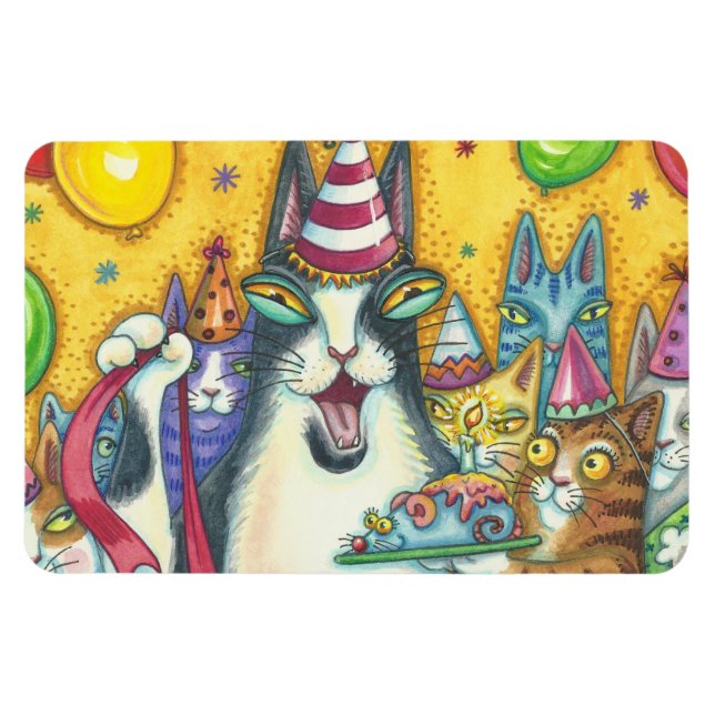 Hiss N' Fitz Cats BIG BIRTHDAY MAGNET *Customise (Horizontal)