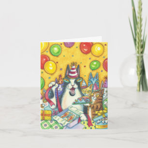 Hiss N' Fitz Cats HAPPY BIRTHDAY NOTE CARD