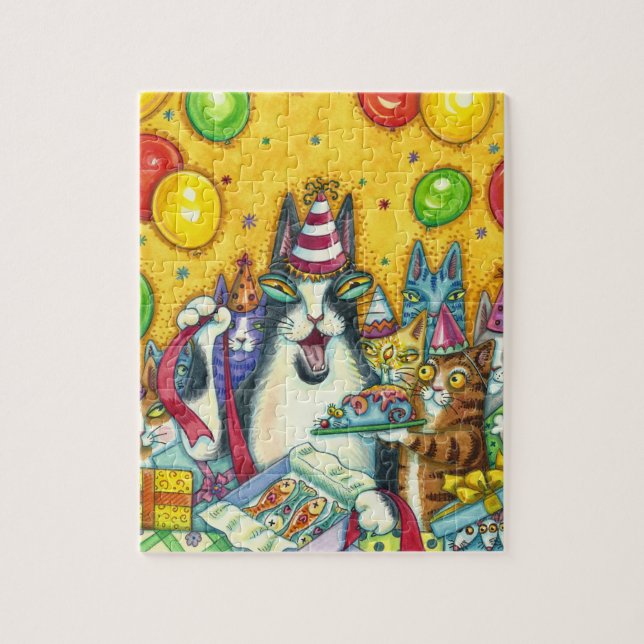 HISS N' FITZ CATS, KITTENS, MICE, FUNNY BIRTHDAY JIGSAW PUZZLE (Vertical)