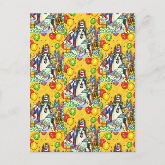 HISS N' FITZ CATS, KITTENS, MICE, FUNNY BIRTHDAY POSTCARD (Front)