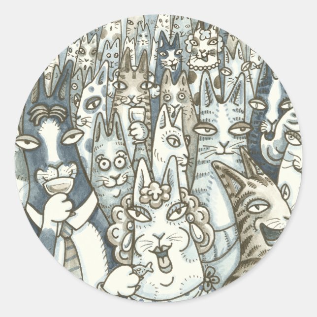 Hiss N' Fitz Cats LIFE'S A PARTY STICKERS Sheet (Front)