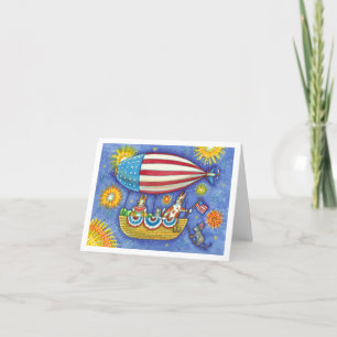 HISS N' FITZ CATS & MOUSE IN 4TH OF JULY ZEPPELIN CARD