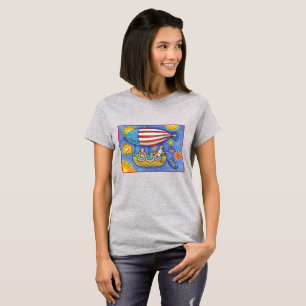 HISS N' FITZ CATS & MOUSE IN 4TH OF JULY ZEPPELIN T-Shirt