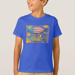 HISS N' FITZ CATS & MOUSE IN 4TH OF JULY ZEPPELIN T-Shirt