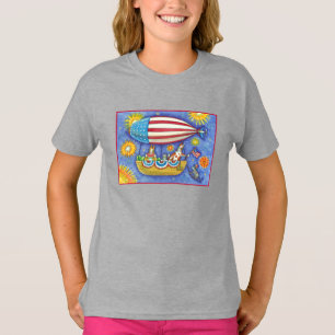 HISS N' FITZ CATS & MOUSE IN 4TH OF JULY ZEPPELIN T-Shirt