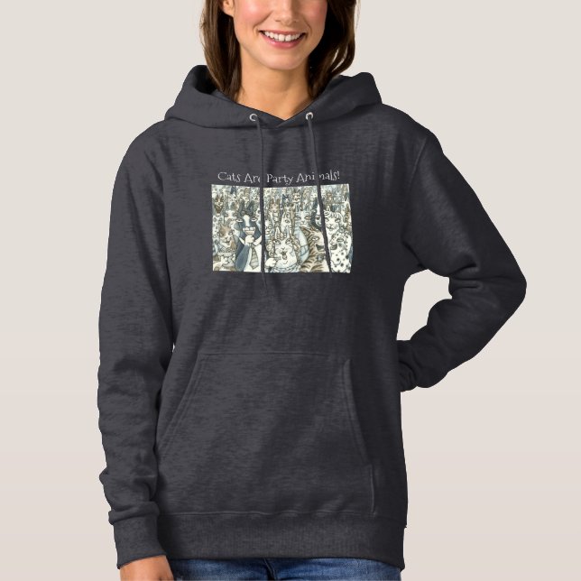 Hiss N' Fitz Cats PARTY ANIMALS! HOODED SWEATSHIRT (Front)