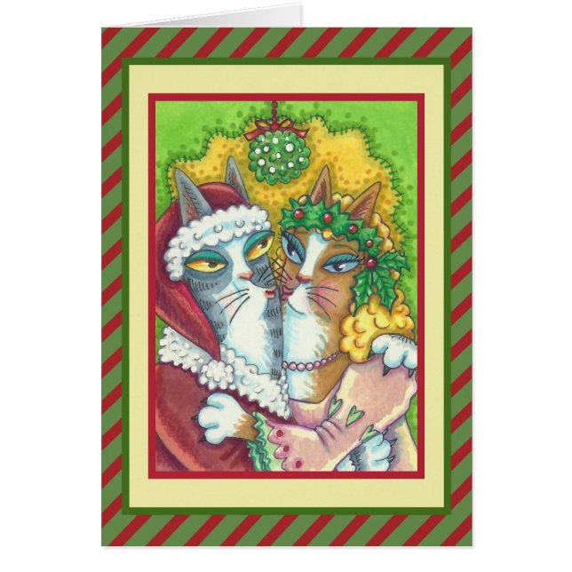 HISS N' FITZ CATS, SANTA CHRISTMAS GREETING CARD V (Front)
