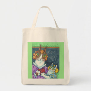 Hiss N' Fitz Cats TEACHER'S PET GROCERY TOTE Bag