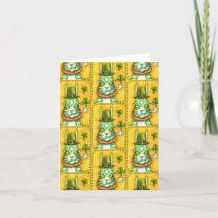 HISS N' FITZ LEPRECHAUN, ST. PADDY'S DAY FUNNY CAT HOLIDAY CARD