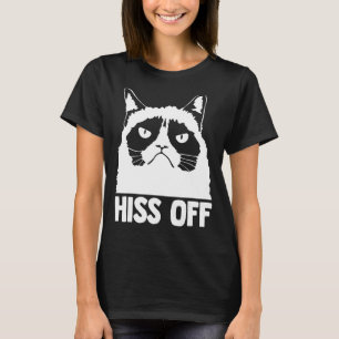 Hiss Off Cat Cute Cat Graphic T-Shirt