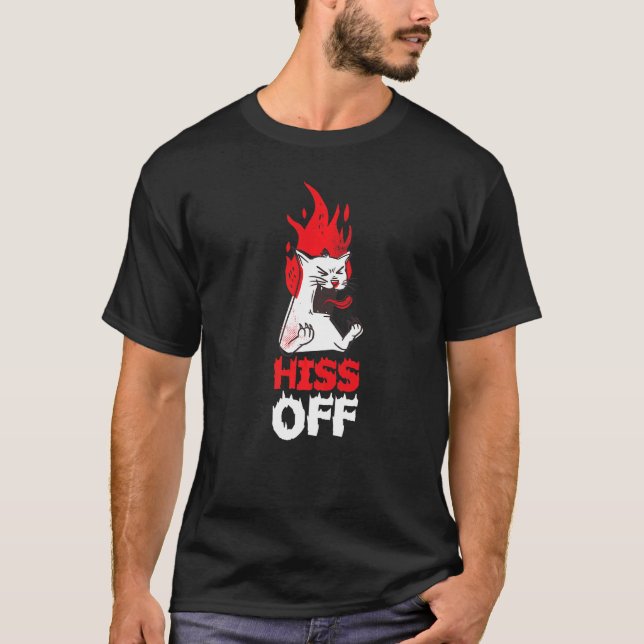 Hiss Off Cat T-Shirt (Front)