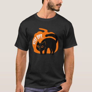 Hiss Off Funny Black Cat Animal Lover Halloween Pu T-Shirt