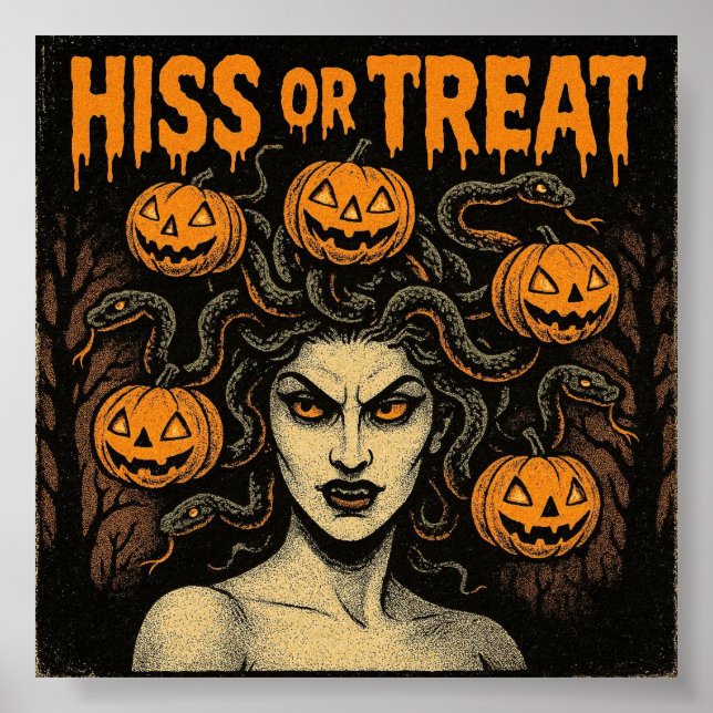 Hiss or Treat Halloween Poster (Front)