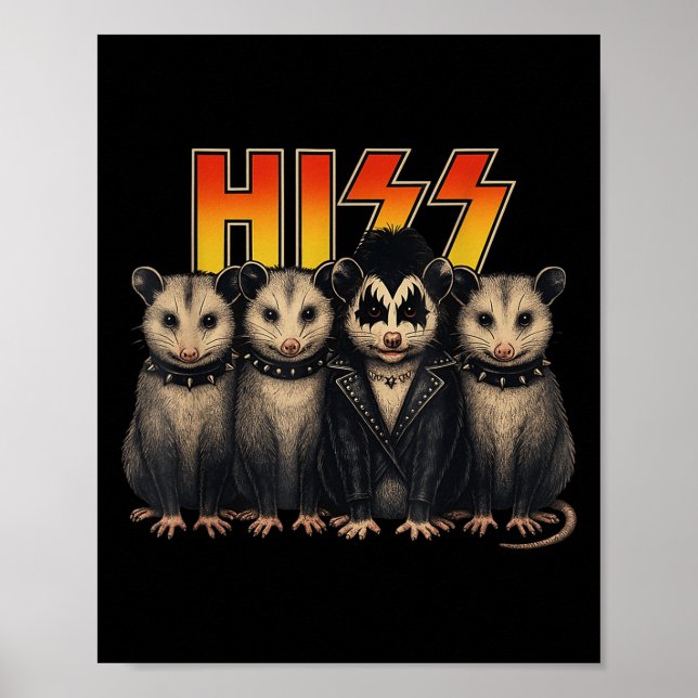 Hiss Possum Rock Band Costume Halloween Party Wear Poster (Front)
