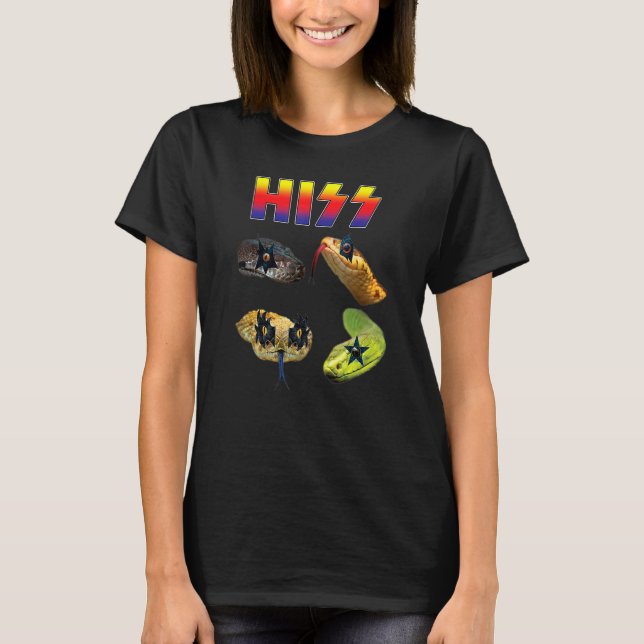 Hiss   Snakes Rock Rockin Pun T-Shirt (Front)