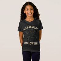 Hiss-terical Halloween T-Shirt – Funny Black Cat D