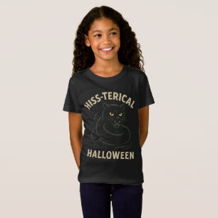 Hiss-terical Halloween T-Shirt – Funny Black Cat D