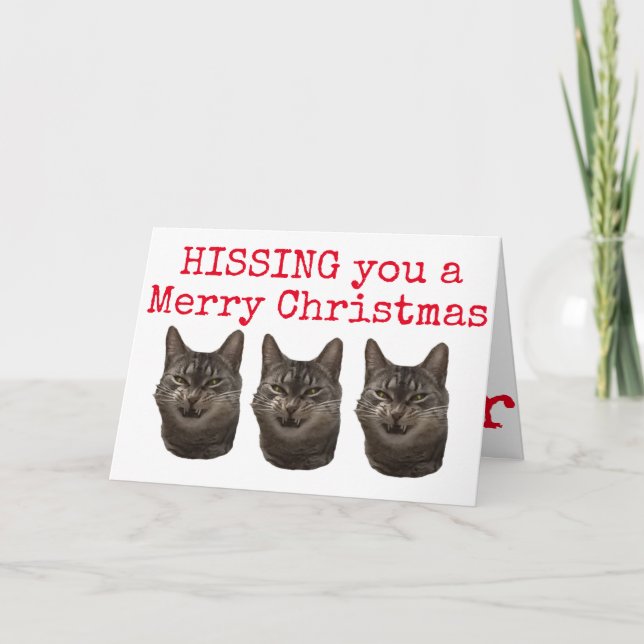 Hissing you a Merry Christmas Christmas card (Front)