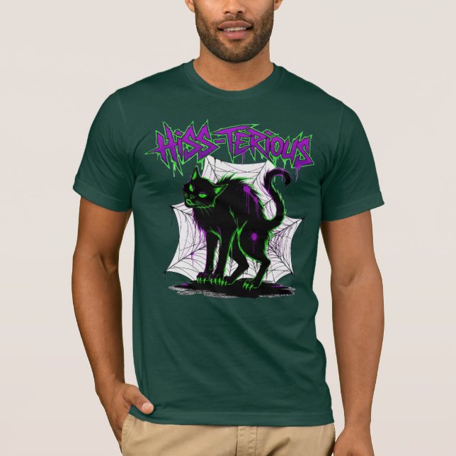 Hissterious Halloween Black Cat T-Shirt (Front)