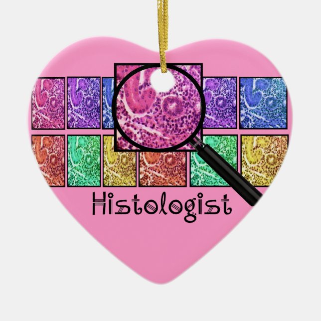 Histologist Gifts Magnified Cells Design Ceramic Tree Decoration (Front)