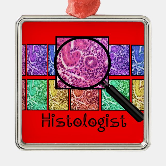 Histologist Gifts Magnified Cells Design Metal Tree Decoration (Front)