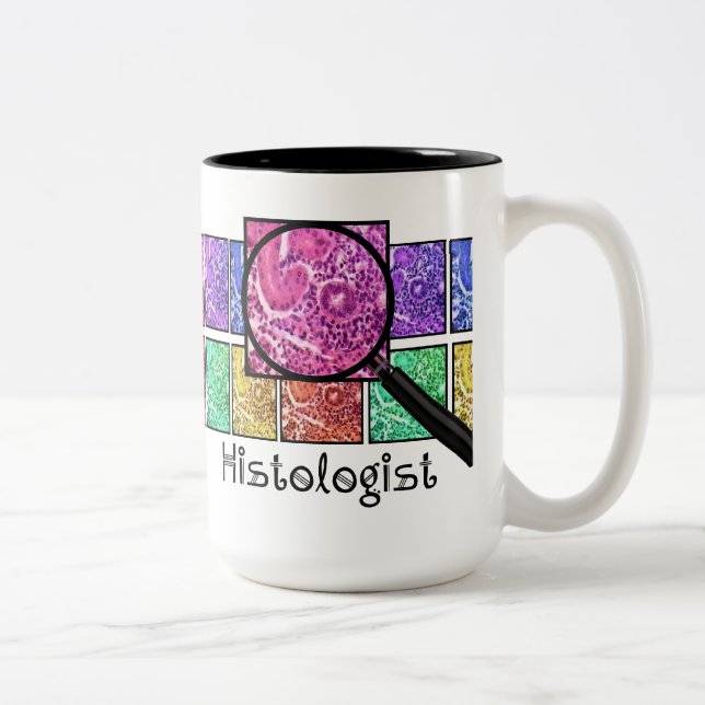 Histologist Gifts Magnified Cells Design Two-Tone Coffee Mug (Right)