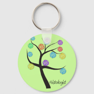 Histologist Tree Design Microscopic Cell Leaves Key Ring