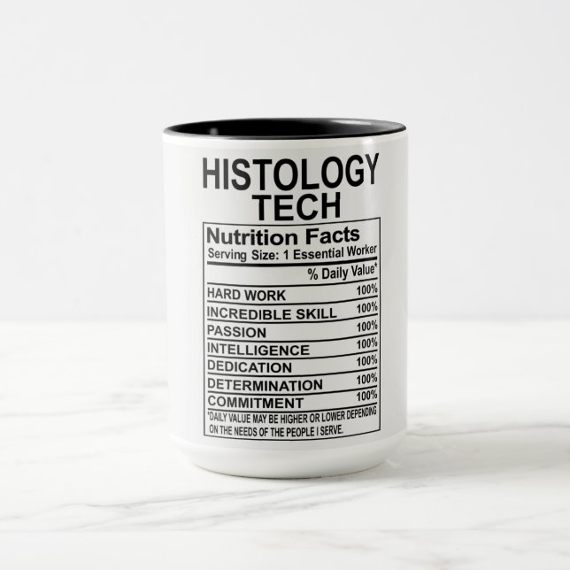 Histology Tech Nutrition Facts Mug (Center)