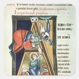Historiated initial 'A' depicting Daniel Square Sticker