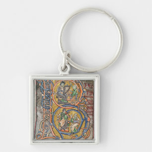Historiated initial 'B' depicting King David Key Ring