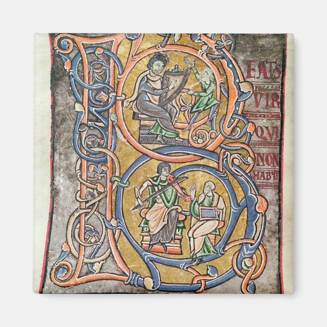 Historiated initial 'B' depicting King David Magnet (Front)